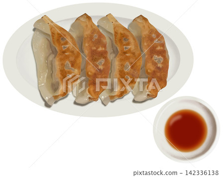 白色盤子上的餃子 白色盤子上的餃子 142336138