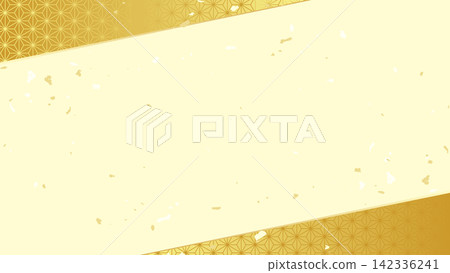 A Japanese-style background material using traditional Japanese patterns. Features a hemp leaf pattern and gold leaf design. A Japanese-style background material using traditional Japanese patterns. Features a hemp leaf pattern and gold leaf design. 142336241