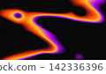 Abstract noise grainy neon fluid wave background with orange yellow and purple gradient distortion on black, digital illustration asset for modern web design, futuristic poster, and creative banner 142336396