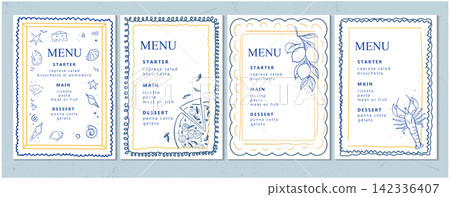 Collection of vector banners for restaurant or bar menu. Collection of vector banners for restaurant or bar menu. 142336407