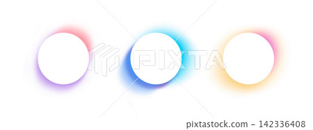 Pink, blue and violet circle on white background 142336408