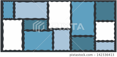 Wavy edge rectangle and square with zig zag and wavy corners Wavy edge rectangle and square with zig zag and wavy corners 142336413