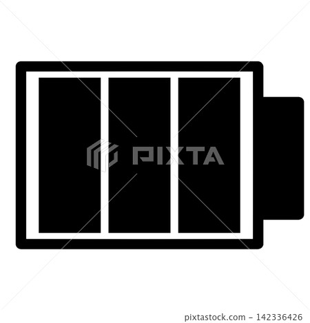 A three-bar icon indicates a fully charged battery. A three-bar icon indicates a fully charged battery. 142336426