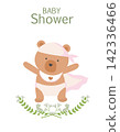 Cute baby shower invitations cards,poster,greeting,template,bear,Vector illustrations. 142336466