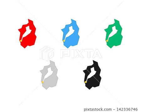 Designed map of Shiga Prefecture with the prefectural office in it (simplified version) Designed map of Shiga Prefecture with the prefectural office in it (simplified version) 142336746