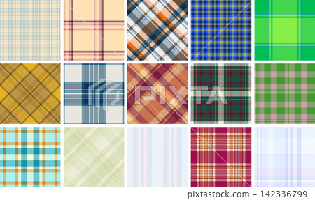 Plaid bundle for timeless creative projects. Vintage tartan patterns deliver enduring visual appeal. 142336799