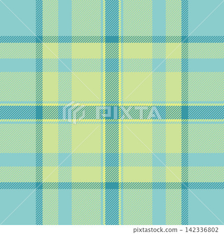 November tartan pattern background, business plaid seamless vector. London textile fabric check texture in teal and lime colors. 142336802
