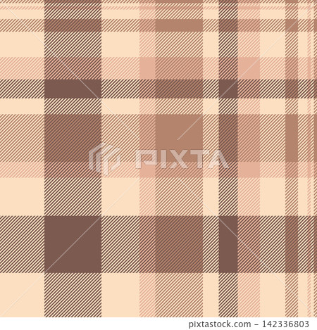 Material texture textile background, simplicity fabric check pattern. Design tartan vector plaid seamless in orange and light colors. Material texture textile background, simplicity fabric check pattern. Design tartan vector plaid seamless in orange and light colors. 142336803