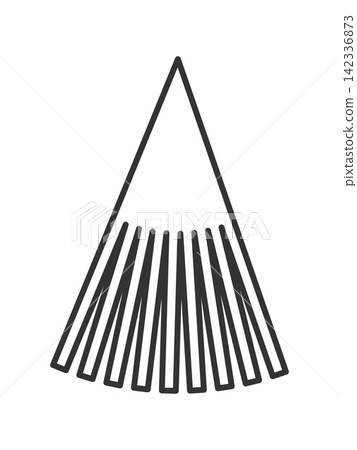 Minimalist vector icon of a leaf rake head, symbolizing autumn yard work, lawn care, and gardening. Perfect outline design for landscaping, cleaning, or agriculture concepts. Minimalist vector icon of a leaf rake head, symbolizing autumn yard work, lawn care, and gardening. Perfect outline design for landscaping, cleaning, or agriculture concepts. 142336873