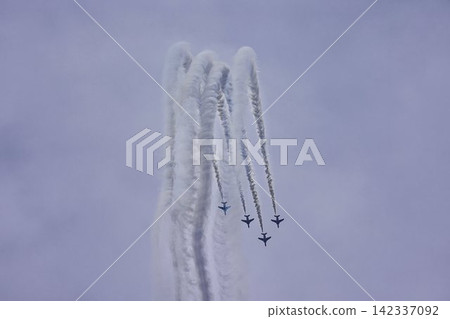 Blue Impulse aerobatic team at Matsushima Air Base conducts summer training in Higashimatsushima City, Miyagi Prefecture. Blue Impulse aerobatic team at Matsushima Air Base conducts summer training in Higashimatsushima City, Miyagi Prefecture. 142337092
