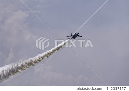 Blue Impulse aerobatic team at Matsushima Air Base conducts summer aerial training over the base in Higashimatsushima City, Miyagi Prefecture. Blue Impulse aerobatic team at Matsushima Air Base conducts summer aerial training over the base in Higashimatsushima City, Miyagi Prefecture. 142337157