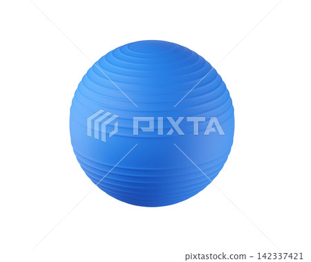 3D Blue Exercise Ball Isolated. Premium stability ball for core workouts, balance training, and home gym. 3d render 3D Blue Exercise Ball Isolated. Premium stability ball for core workouts, balance training, and home gym. 3d render 142337421