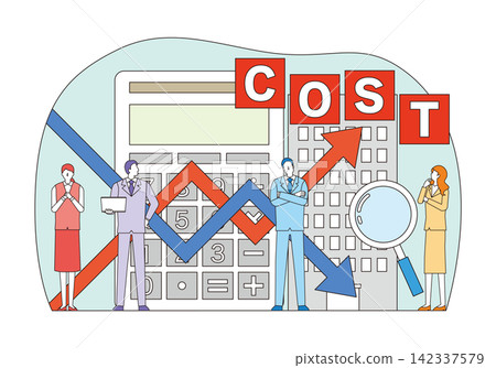 Businessmen who think about costs Businessmen who think about costs 142337579