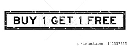 Grunge black buy 1 get 1 free word rsquare ubber seal stamp on white background Grunge black buy 1 get 1 free word rsquare ubber seal stamp on white background 142337835