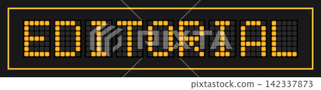 Orange color led banner in word editorial on black background 142337873