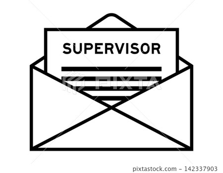 Envelope and letter sign with word supervisor as the headline Envelope and letter sign with word supervisor as the headline 142337903