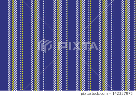 Swatch vertical seamless stripe, down background textile vector. Sensual pattern fabric lines texture in blue and white colors. Swatch vertical seamless stripe, down background textile vector. Sensual pattern fabric lines texture in blue and white colors. 142337975