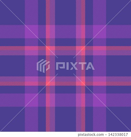 Colourful textile check background, give fabric texture vector. Identity seamless pattern tartan plaid in indigo and purple colors. Colourful textile check background, give fabric texture vector. Identity seamless pattern tartan plaid in indigo and purple colors. 142338017