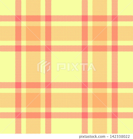 Colourful seamless textile vector, gentle background pattern fabric. Napkin tartan plaid texture check in lime and orange colors. Colourful seamless textile vector, gentle background pattern fabric. Napkin tartan plaid texture check in lime and orange colors. 142338022