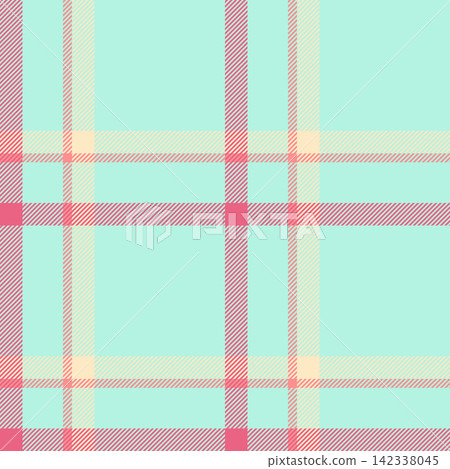 Mosaic vector check plaid, damask tartan fabric seamless. Baby background textile pattern texture in light and red colors. Mosaic vector check plaid, damask tartan fabric seamless. Baby background textile pattern texture in light and red colors. 142338045