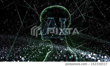 人工智慧(AI)技術網路數據機器人資訊3D插圖背景 人工智慧(AI)技術網路數據機器人資訊3D插圖背景 142338517