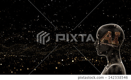 人工智慧(AI)技術網路數據機器人資訊3D插圖背景 人工智慧(AI)技術網路數據機器人資訊3D插圖背景 142338546