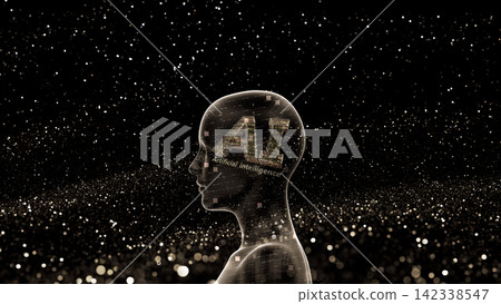人工智慧(AI)技術網路數據機器人資訊3D插圖背景 人工智慧(AI)技術網路數據機器人資訊3D插圖背景 142338547