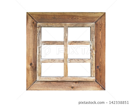 Old vintage rural wooden window isolated on white background with clipping path Old vintage rural wooden window isolated on white background with clipping path 142338851