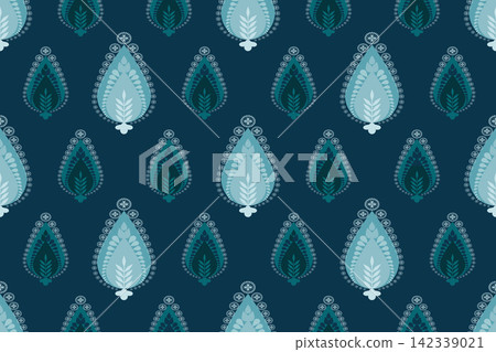 Ikat pattern seamless ,geometric ethnic pattern ,Tribal geometric seamless patterns, ethnic design, hipster backdrop, wallpaper Background, Design curtain, carpet ,fabric ,textile	 142339021