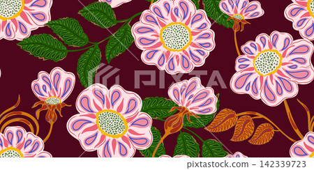 seamless pattern with sunflowers seamless pattern with sunflowers 142339723
