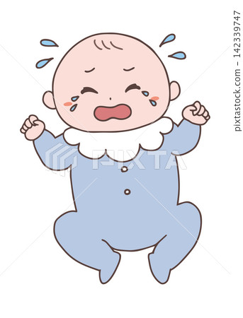 Illustration of a crying baby boy Illustration of a crying baby boy 142339747