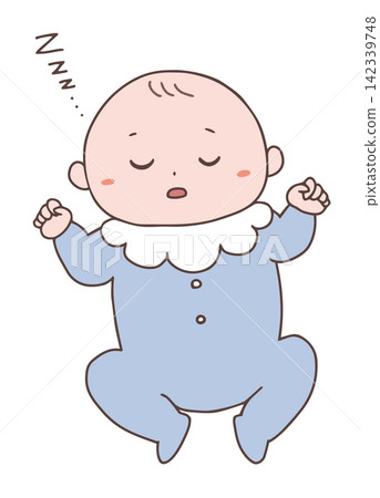 Illustration of a sleeping baby (boy) Illustration of a sleeping baby (boy) 142339748