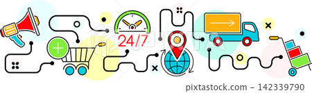 Online Internet Shopping Banner Online Internet Shopping Banner 142339790