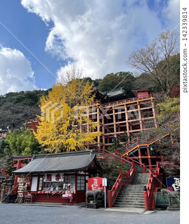 佐賀縣鹿島市的佑德稻荷神社，秋葉和銀杏樹點綴其間。 142339814