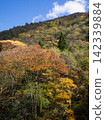秋色斑斕的群山，在藍天下綿延展開。 142339884