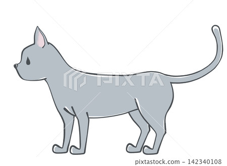 Illustration of a Russian Blue cat Illustration of a Russian Blue cat 142340108
