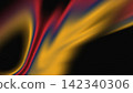 Abstract rays glowing wave background with yellow red and blue light gradient on black, digital illustration asset for modern website design, futuristic event poster, and creative presentation banner. 142340306