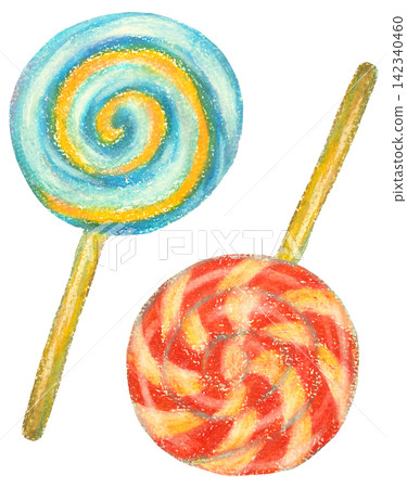 Lollipop illustration, oil pastel Lollipop illustration, oil pastel 142340460