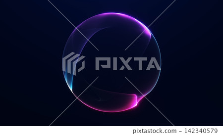 Pink and cyan translucent energy sphere on dark background, stylish futuristic orb with smooth gradients and premium minimal aesthetics. Pink and cyan translucent energy sphere on dark background, stylish futuristic orb with smooth gradients and premium minimal aesthetics. 142340579