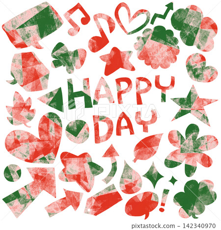 Colorful hand-drawn motifs and HAPPY DAY design elements Colorful hand-drawn motifs and HAPPY DAY design elements 142340970