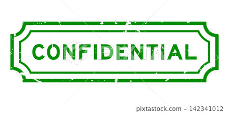Grunge green confidential word rubber seal stamp on white background 142341012