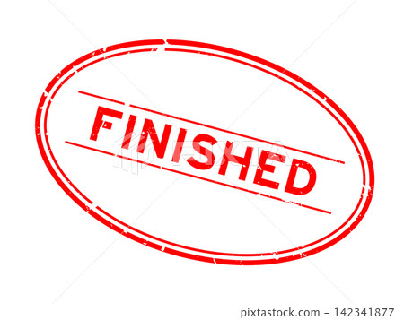 Grunge red finished word oval rubber seal stamp on white background Grunge red finished word oval rubber seal stamp on white background 142341877