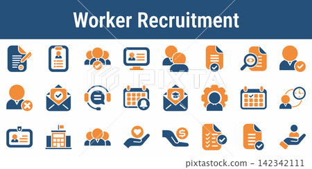 Poll Worker Recruitment Service Icons Poll Worker Recruitment Service Icons 142342111