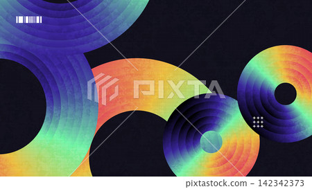 Colorful Geometric Abstract Background With Gradient Circles And Grid Texture Colorful Geometric Abstract Background With Gradient Circles And Grid Texture 142342373