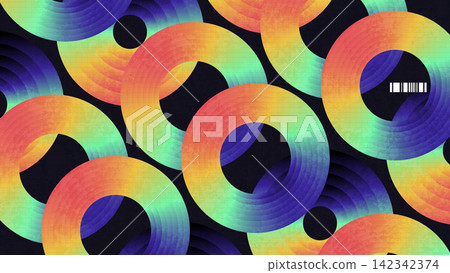 Minimalist and Futuristic Abstract Background with Circular Geometric Shapes in Colorful Gradient Style, Grid Patterns and Texture Effects Minimalist and Futuristic Abstract Background with Circular Geometric Shapes in Colorful Gradient Style, Grid Patterns and Texture Effects 142342374