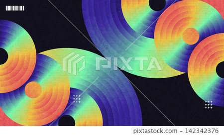 Modern Abstract Background With Vibrant Gradient Circles, Texture Effects and Grid Patterns Modern Abstract Background With Vibrant Gradient Circles, Texture Effects and Grid Patterns 142342376