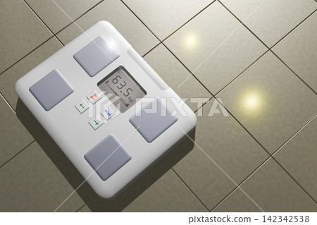 Bathroom scale illustration (digital scale) Bathroom scale illustration (digital scale) 142342538