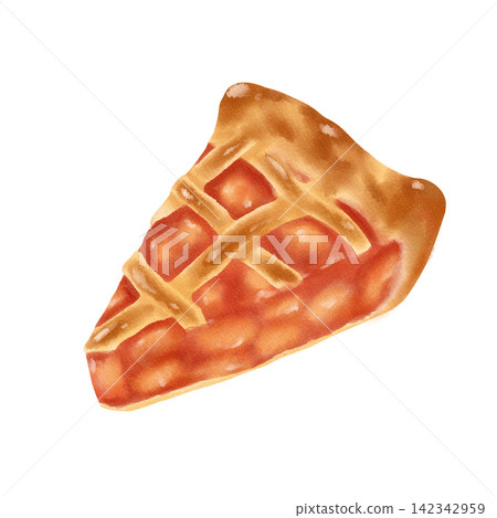 Apple pie painted in watercolor Apple pie painted in watercolor 142342959