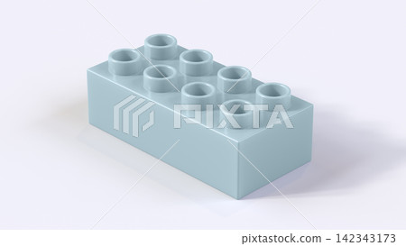Pastel Blue Plastic Construction Lego Brick with Eight Hollow Studs on White Pastel Blue Plastic Construction Lego Brick with Eight Hollow Studs on White 142343173
