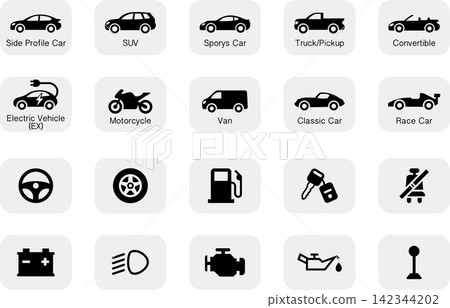 汽車相關圖示集 汽車相關圖示集 142344202